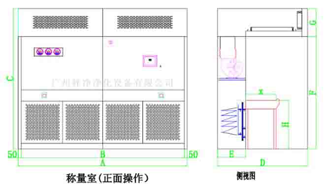 稱量罩/負壓稱量室設計方案圖 稱量罩/負壓稱量室設計方案圖